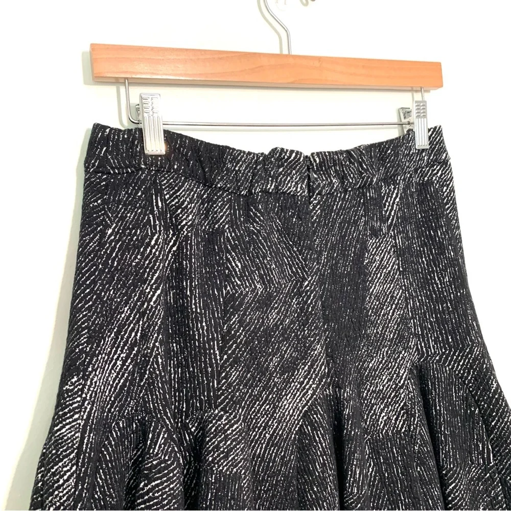 Banana Republic Godet Mini Skirt Black and White Striped Size 14 High Waist
